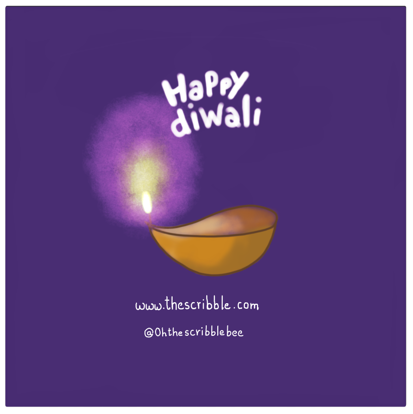 happy diwali. a comic illustration on festival of lights.